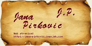 Jana Pirković vizit kartica